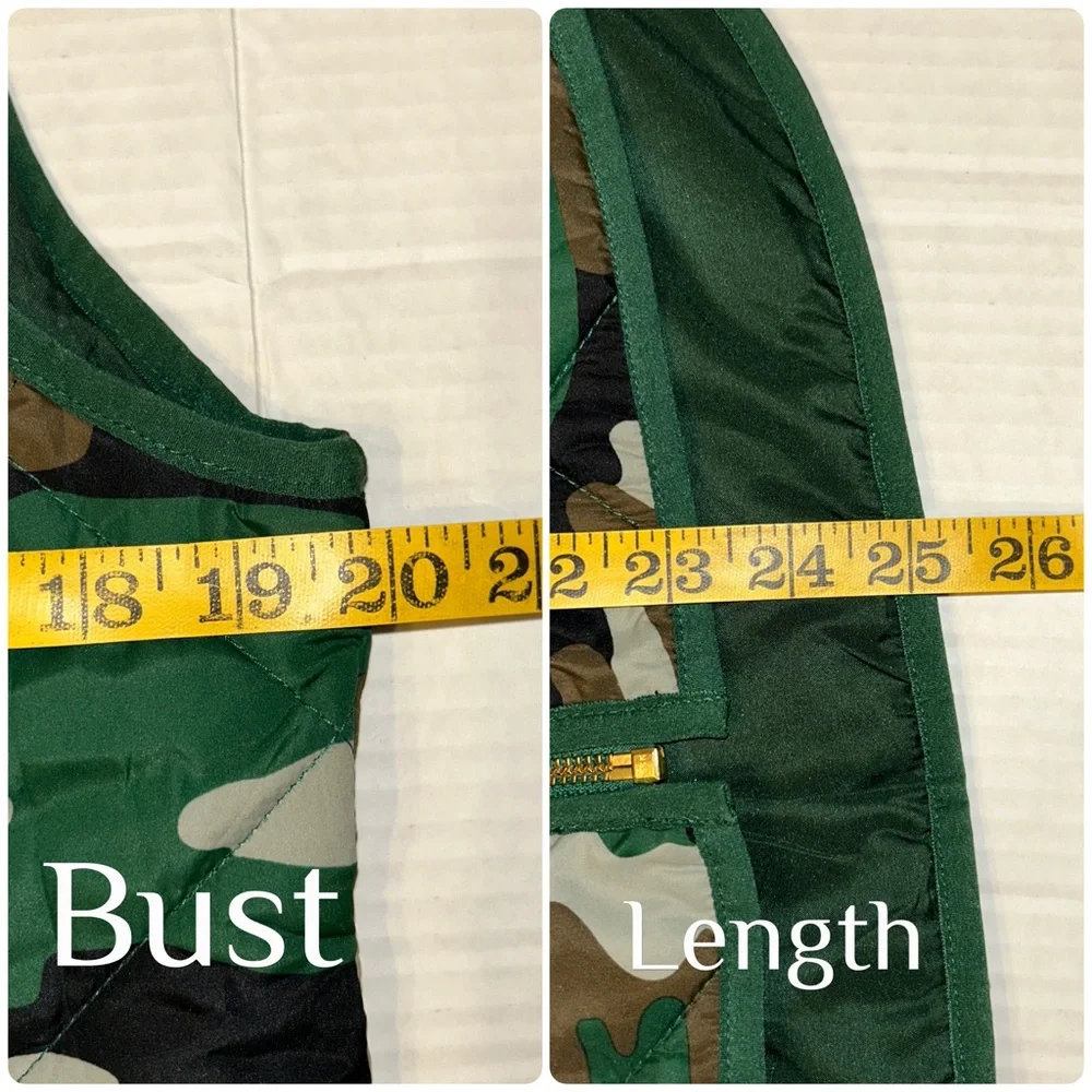 J CREW MERCANTILE Green Camo Quilted Vest Size Small